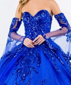 Sequin Print Strapless Ball Gown By Elizabeth K GL1914