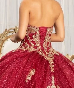 Sequin Print Strapless Ball Gown By Elizabeth K GL1987