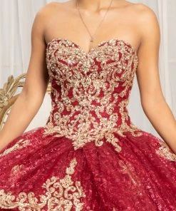 Sequin Print Strapless Ball Gown By Elizabeth K GL1987