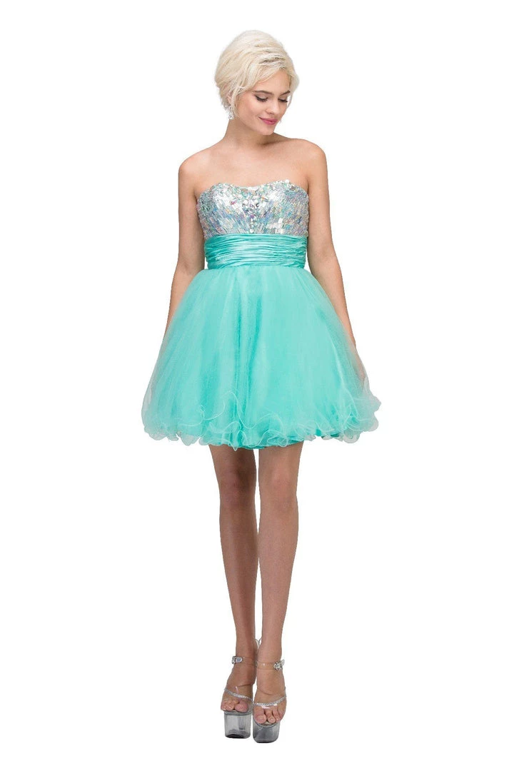 Sequin Short Strapless Dress With Ruffled Skirt By Star Box 6035 Prom 3 Sequin Short Strapless Dress With Ruffled Skirt By Star Box 6035 Prom