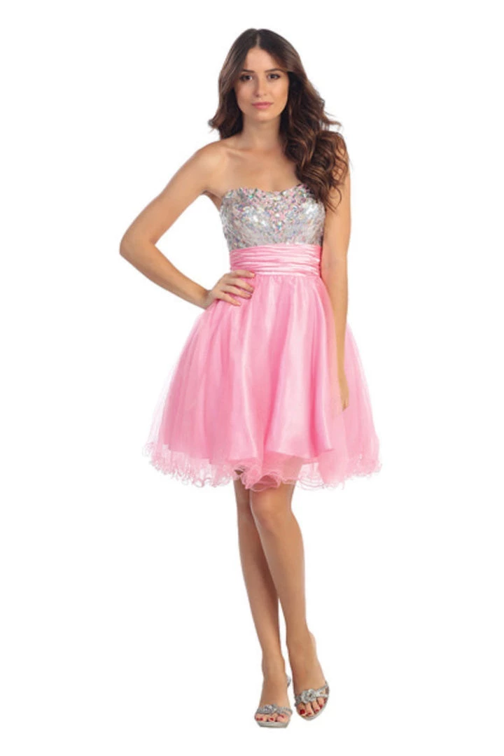 Sequin Short Strapless Dress With Ruffled Skirt By Star Box 6035 Prom 5 Sequin Short Strapless Dress With Ruffled Skirt By Star Box 6035 Prom