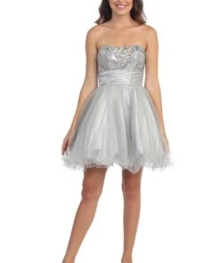 Sequin Short Strapless Dress With Ruffled Skirt By Star Box 6035 Prom 13 Sequin Short Strapless Dress With Ruffled Skirt By Star Box 6035 Prom