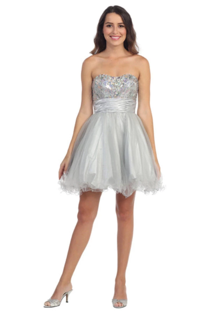 Sequin Short Strapless Dress With Ruffled Skirt By Star Box 6035 Prom 7 Sequin Short Strapless Dress With Ruffled Skirt By Star Box 6035 Prom