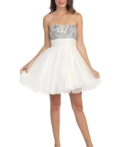 Sequin Short Strapless Dress With Ruffled Skirt By Star Box 6035 Prom 14 Sequin Short Strapless Dress With Ruffled Skirt By Star Box 6035 Prom