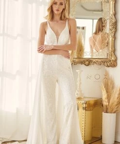 Sequin Sleeveless Wedding Jumpsuit By Nox Anabel JE926
