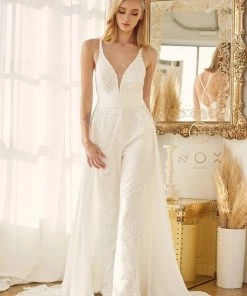 Sequin Sleeveless Wedding Jumpsuit By Nox Anabel JE926