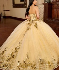 Quinceañera Sequin Strapless Quinceanera Dress By Mary's Bridal MQ2158