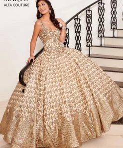 Mary's Bridal Sequin V-Neck Quinceanera Dress By Alta Couture MQ3040