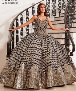 Mary's Bridal Sequin V-Neck Quinceanera Dress By Alta Couture MQ3040