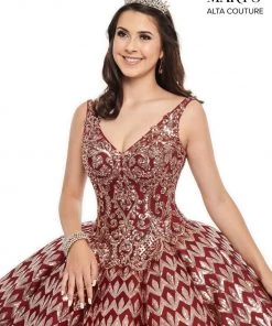 Mary's Bridal Sequin V-Neck Quinceanera Dress By Alta Couture MQ3040