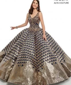 Mary's Bridal Sequin V-Neck Quinceanera Dress By Alta Couture MQ3040