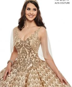 Mary's Bridal Sequin V-Neck Quinceanera Dress By Alta Couture MQ3040