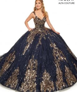 Mary's Bridal Quinceañera Sequin V-Neck Quinceanera Dress By Alta Couture MQ3057