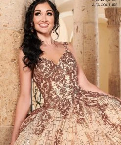 Mary's Bridal Quinceañera Sequin V-Neck Quinceanera Dress By Alta Couture MQ3057