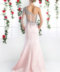 Sequined Asymmetric Trumpet Dress By Cinderella Divine 8789 Prom