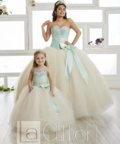 LA Glitter By House Of Wu Sequined Bodice Strapless Dress By House Of Wu LA Glitter 24016