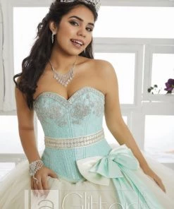 LA Glitter By House Of Wu Sequined Bodice Strapless Dress By House Of Wu LA Glitter 24016