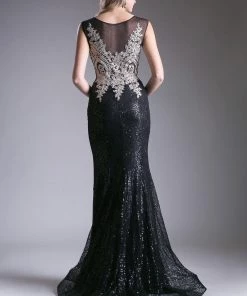 Prom Beaded Illusion Mermaid Gown By Cinderella Divine 8933