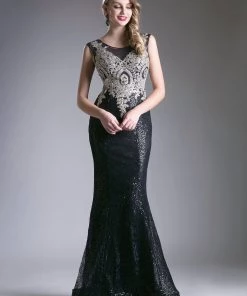 Prom Beaded Illusion Mermaid Gown By Cinderella Divine 8933