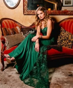 Sequined Lace Trumpet Dress With Sheer Train By Nox Anabel E276 Prom 21 Sequined Lace Trumpet Dress With Sheer Train By Nox Anabel E276 Prom