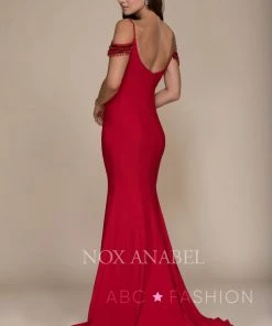 Sequined Off The Shoulder Mermaid Dress By Nox Anabel A073