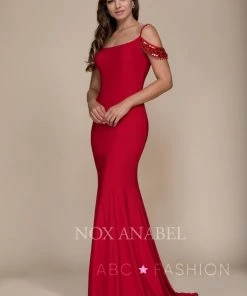 Sequined Off The Shoulder Mermaid Dress By Nox Anabel A073