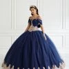 LA Glitter By House Of Wu Shawl Lace Quinceanera Dress By LA Glitter 24095 Quinceañera