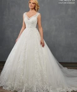 Mary's Bridal Couture Damour Collection Wedding Dresses Sheer Back Bridal Gown By Mary's Bridal MB4101