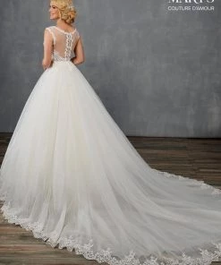 Mary's Bridal Couture Damour Collection Wedding Dresses Sheer Back Bridal Gown By Mary's Bridal MB4101