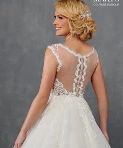 Mary's Bridal Couture Damour Collection Wedding Dresses Sheer Back Bridal Gown By Mary's Bridal MB4101