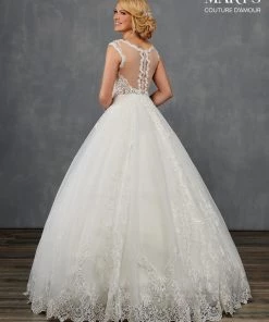 Mary's Bridal Couture Damour Collection Wedding Dresses Sheer Back Bridal Gown By Mary's Bridal MB4101