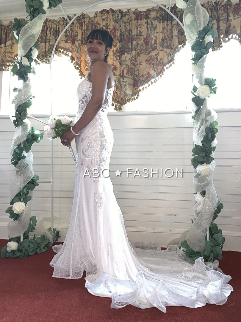 Sheer Lace Applique High Neck Dress By Nox Anabel W901 11 Sheer Lace Applique High Neck Dress By Nox Anabel W901