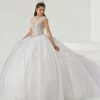 Sheer Long Sleeve Quinceanera Dress By House Of Wu 26009