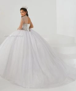 Sheer Long Sleeve Quinceanera Dress By House Of Wu 26009