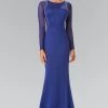 Prom Sheer Long Sleeved Dress With Beaded Accents By Elizabeth K GL2284
