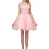 Sheer Short Sweetheart Dress With Ruffled Skirt By Star Box 17244