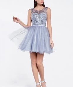Prom Short A-line Glitter Dress By Cinderella Divine CD20 29 Prom Short A-line Glitter Dress By Cinderella Divine CD20