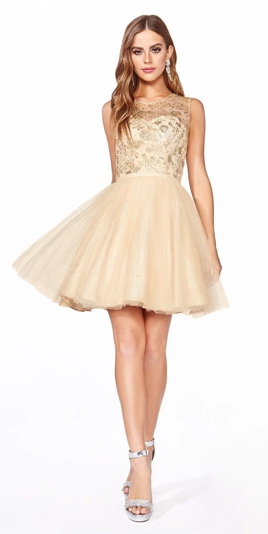 Prom Short A-line Glitter Dress By Cinderella Divine CD20 11 Prom Short A-line Glitter Dress By Cinderella Divine CD20