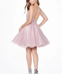 Beaded Short Glitter Dress By Cinderella Divine CD0148