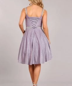 Prom Short Beaded Metallic Glitter Dress By Cinderella Couture