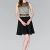 Short Black Illusion Dress With Beaded Bodice By Elizabeth K GS2401 Prom