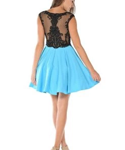 Short Black/White Dress With Embroidered Bodice By Poly USA 11 Short Black/White Dress With Embroidered Bodice By Poly USA