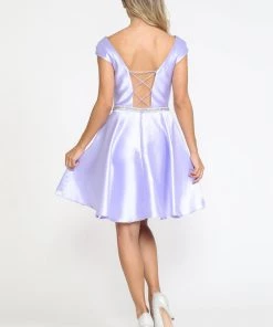 Prom Short Cap Sleeve Mikado Dress By Poly USA 8416