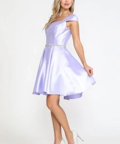 Prom Short Cap Sleeve Mikado Dress By Poly USA 8416