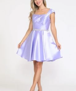Prom Short Cap Sleeve Mikado Dress By Poly USA 8416