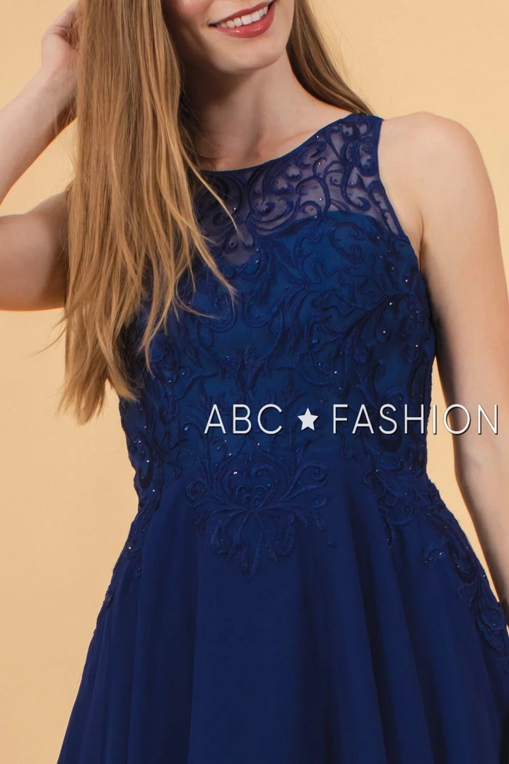 Short Chiffon Dress With Embroidered Bodice By Elizabeth K GS1618 Prom 13 Short Chiffon Dress With Embroidered Bodice By Elizabeth K GS1618 Prom