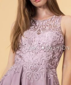 Short Chiffon Dress With Embroidered Bodice By Elizabeth K GS1618 Prom 20 Short Chiffon Dress With Embroidered Bodice By Elizabeth K GS1618 Prom
