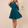 Prom Short Cold Shoulder Dress With Flutter Sleeves By Nox Anabel T667