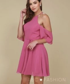 Prom Short Cold Shoulder Dress With Flutter Sleeves By Nox Anabel T667