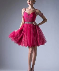 Short Cold Shoulder Lace Dress By Cinderella Divine 8947